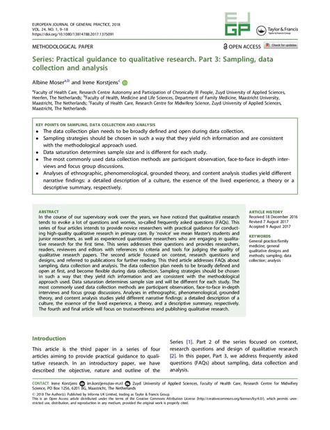 Series: Practical guidance to qualitative research. Part 3: .